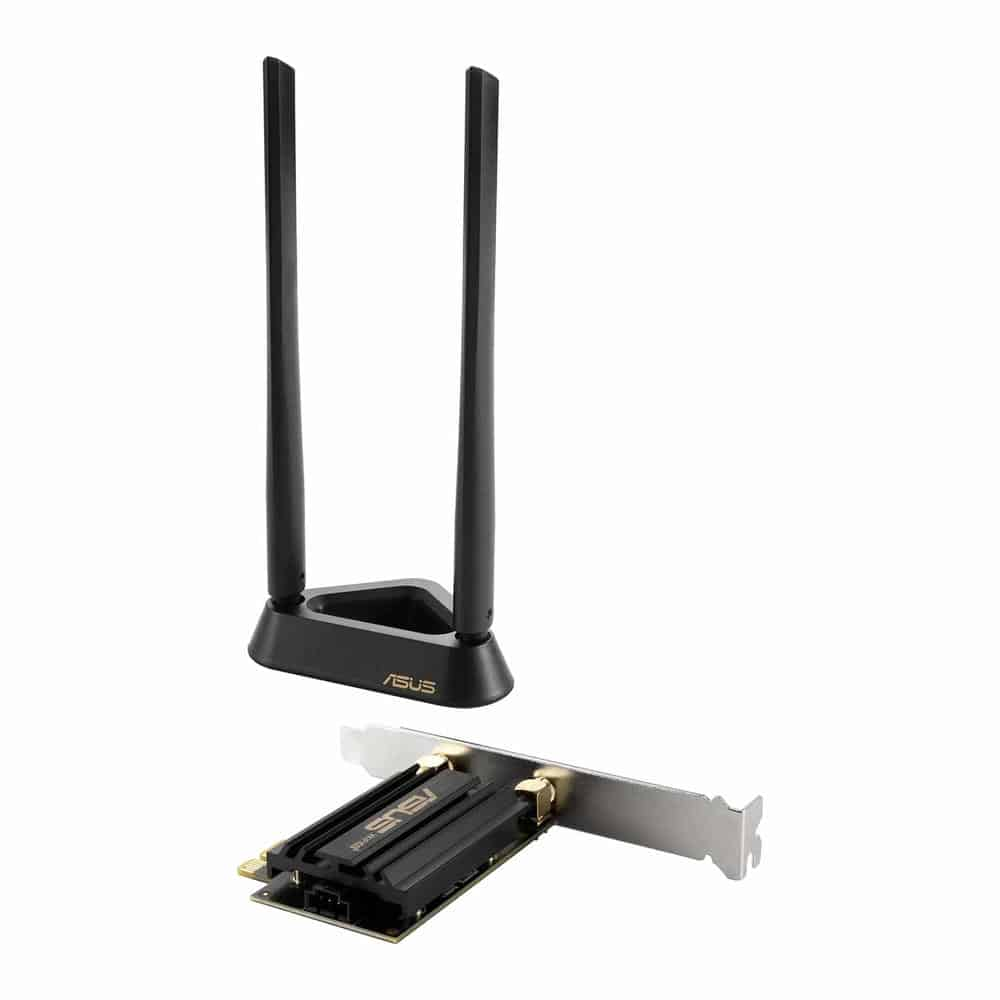 (image for) ASUS Tril-Band PCE-AXE59BT WiFi 6E/BT5.2 AX5400 MU-MIMO Wireless PCIe Add-In Card